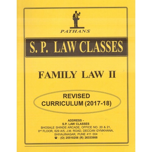 S. P. Law Classes Family Law II for BA. LL.B & LL.B by Prof. A. U. Pathan [SP Notes New Syllabus 2019]